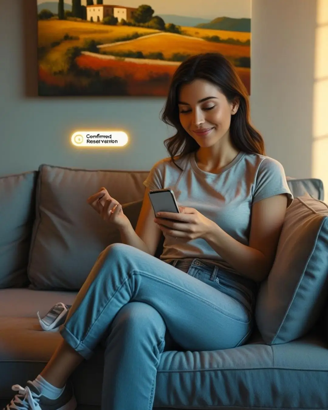 Cliente realizando una reserva online en restaurante recomendado, tecnología fácil y rápida con Mobilcity